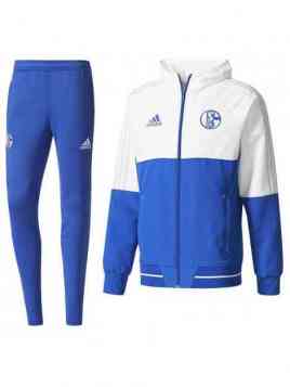 Adidas FC Schalke 04 Presentation Suit 2017-2018 (Wit/Blauw)